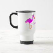 Roze Flamingo Reismok Aangepaste naam Reisbeker (Links)