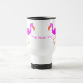 Roze Flamingo Reismok Aangepaste naam Reisbeker (Center)