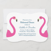 Roze Flamingo repetitie diner uitnodiging (Voorkant)