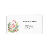 Roze flamingo retouradres etiket (Voorkant)