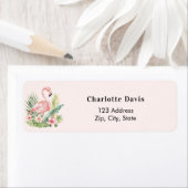 Roze flamingo retouradres etiket (Insitu)