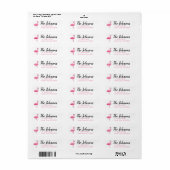 Roze Flamingo Retouradreslabels Tropisch Etiket (Full Sheet)