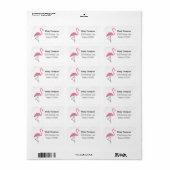 Roze Flamingo Return Address Cute Stylish Etiket (Full Sheet)