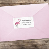 Roze Flamingo Return Address Cute Stylish Etiket