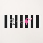 Roze Flamingo Reversisible Striped Yoga Mat (Voorkant (horizontaal))