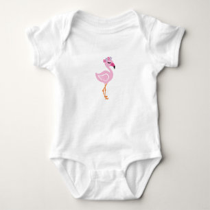 Roze flamingo romper