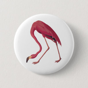 Roze Flamingo Ronde Button 5,7 Cm