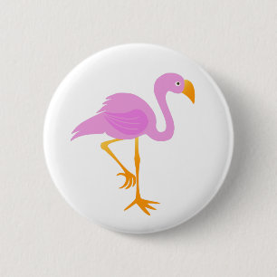 Roze Flamingo Ronde Button 5,7 Cm
