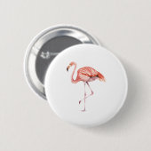 Roze Flamingo Ronde Button 5,7 Cm (Voorkant /achterkant)