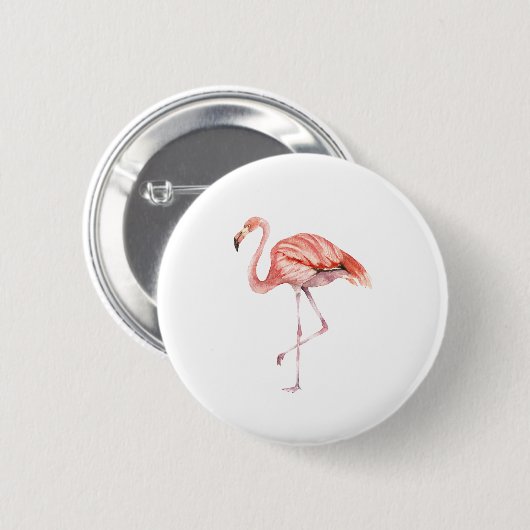 Roze Flamingo Ronde Button 5,7 Cm (Voorkant /achterkant)