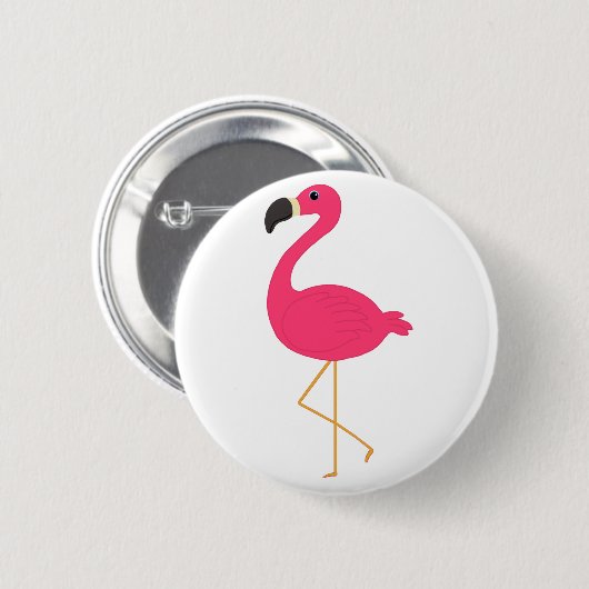 Roze Flamingo Ronde Button 5,7 Cm (Voorkant /achterkant)