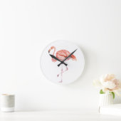 Roze Flamingo Ronde Klok (Huis)