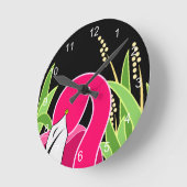 Roze Flamingo Ronde Klok (Hoek)