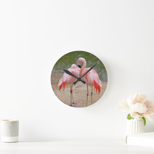 roze flamingo  ronde klok (Huis)
