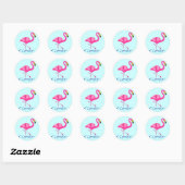 Roze Flamingo Ronde Sticker (Vel)