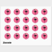 Roze Flamingo Ronde Sticker (Vel)