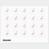 Roze Flamingo Ronde Sticker (Vel)