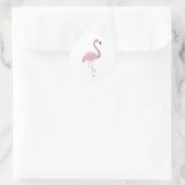 Roze Flamingo Ronde Sticker (Tas)