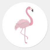 Roze Flamingo Ronde Sticker (Voorkant)