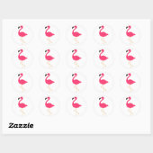 Roze Flamingo Ronde Sticker (Vel)