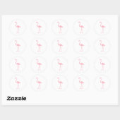 Roze Flamingo Ronde Sticker (Vel)