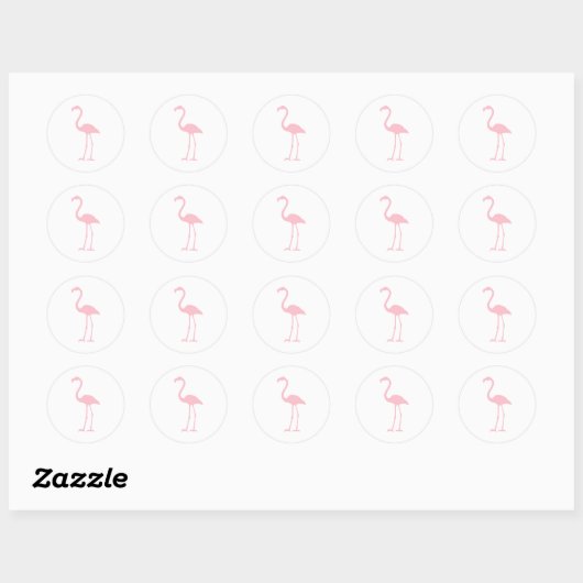 Roze Flamingo Ronde Sticker (Vel)