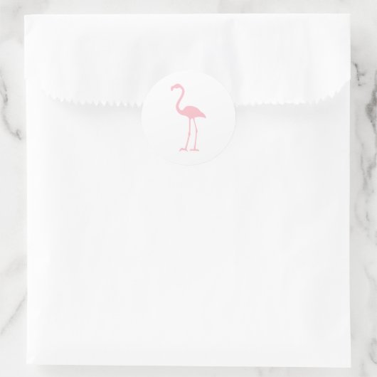 Roze Flamingo Ronde Sticker (Tas)