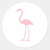 Roze Flamingo Ronde Sticker (Voorkant)