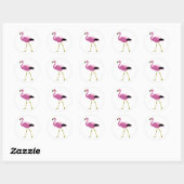 Roze Flamingo Ronde Sticker (Vel)