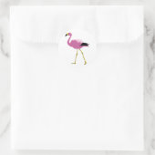 Roze Flamingo Ronde Sticker (Tas)