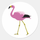 Roze Flamingo Ronde Sticker (Voorkant)