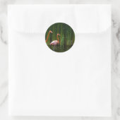 ROZE FLAMINGO RONDE STICKER (Tas)