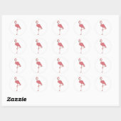 Roze Flamingo Ronde Sticker (Vel)