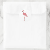 Roze Flamingo Ronde Sticker (Tas)