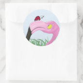  roze flamingo ronde sticker (Tas)