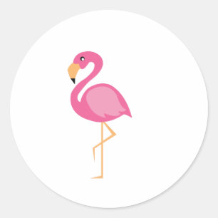 Roze Flamingo Ronde Sticker