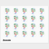 Roze Flamingo Ronde Sticker (Vel)