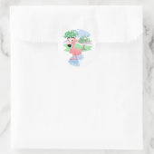 Roze Flamingo Ronde Sticker (Tas)