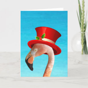 Roze Flamingo Rood Kapkerstkaart Feestdagen Kaart
