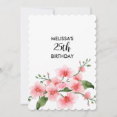 Roze Flamingo Roze Orchidee Flora 25e verjaardag Kaart (Achterkant)