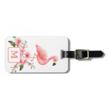 Roze Flamingo Roze Orchidee Flora Monogram