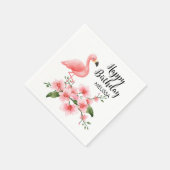 Roze Flamingo Roze Orchidee Flora Verjaardag Servet (Hoek)