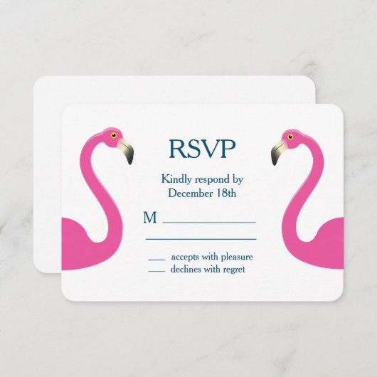 Roze Flamingo RSVP (Voorkant / Achterkant)