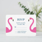 Roze Flamingo RSVP (Staand voorkant)