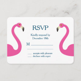 Roze Flamingo RSVP Kaartje