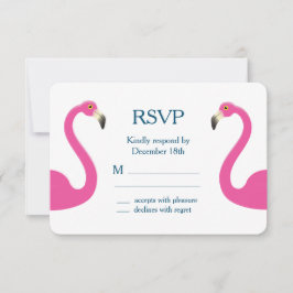 Roze Flamingo RSVP Kaartje