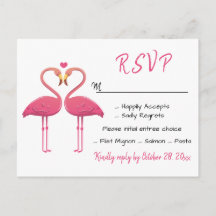 Roze Flamingo RSVP Trouw Tropisch Luau Strand