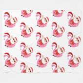 Roze flamingo Santa Claus kerstvakantie Fleece Deken (Voorkant (Horizontaal))