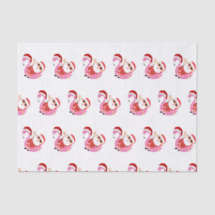 Roze flamingo Santa Claus kerstvakantie Tissuepapier
