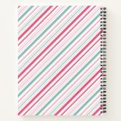 Roze Flamingo Santa Hat Candy Canes and Holly Notitieboek (Achterkant)